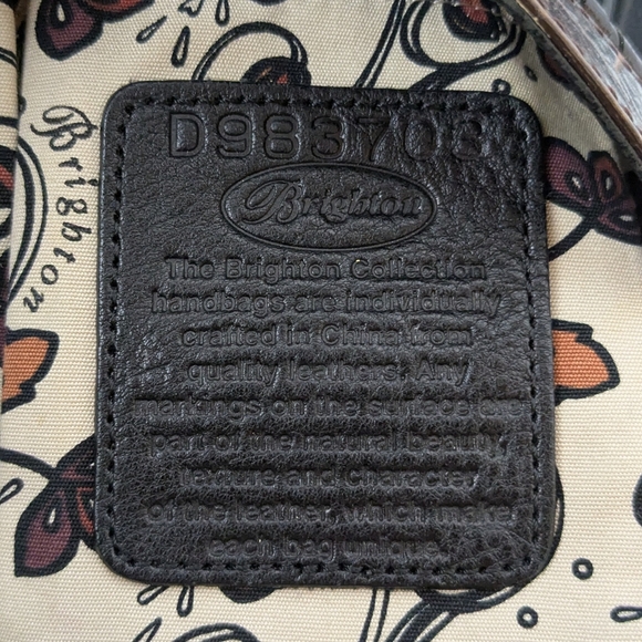 Vtg Brighton Purse Leather Black Embossed Croc Trim Shoulder Bag Fold Over - Picture 11 of 12